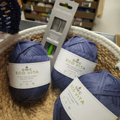 Set - Hut aus Raffia ECO VITA blau