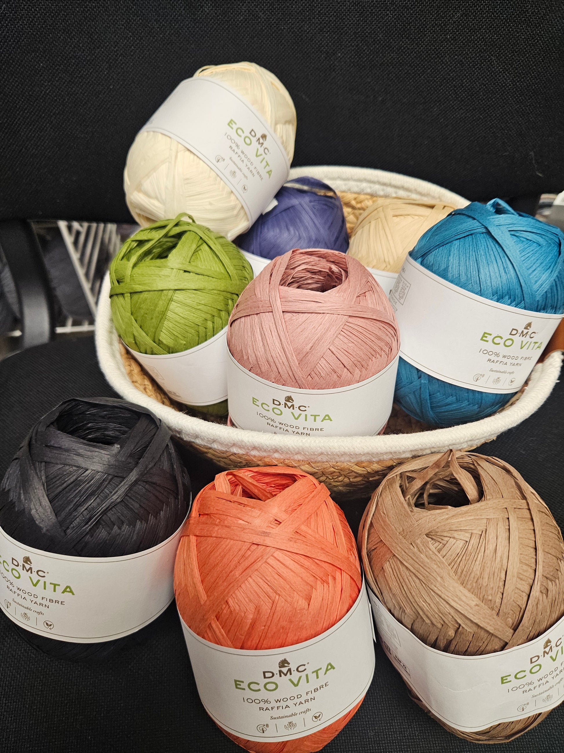 Set - Hut aus Raffia ECO VITA blau