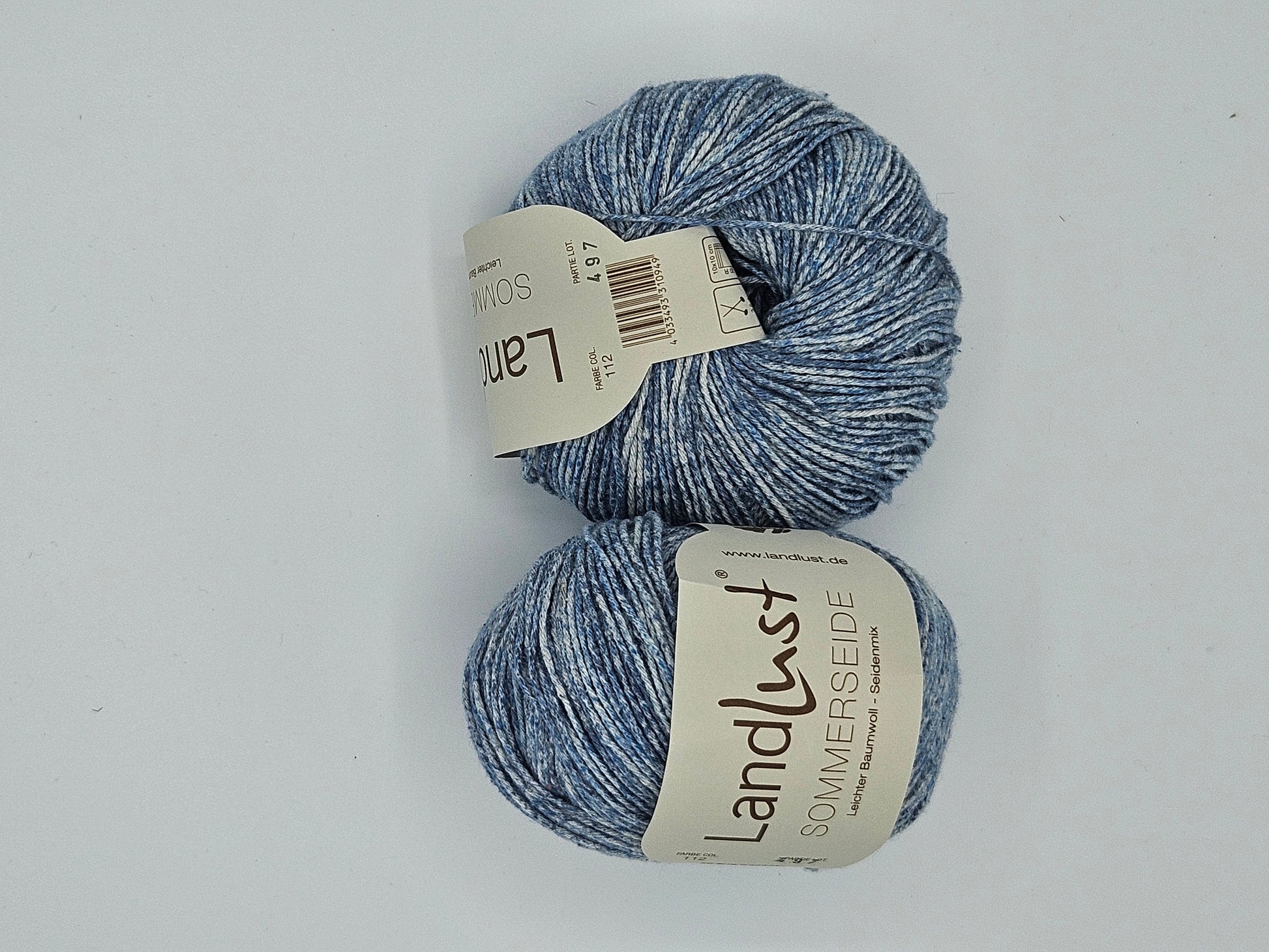 Landlust Sommerseide Wollschatz 100g blau meliert