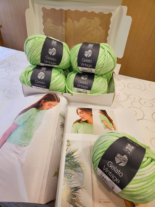 Set "Gelato Vintage" Kurzarmpulli grün