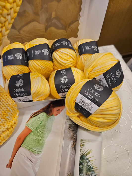 Set "Gelato Vintage" Kurzarmpulli gelb