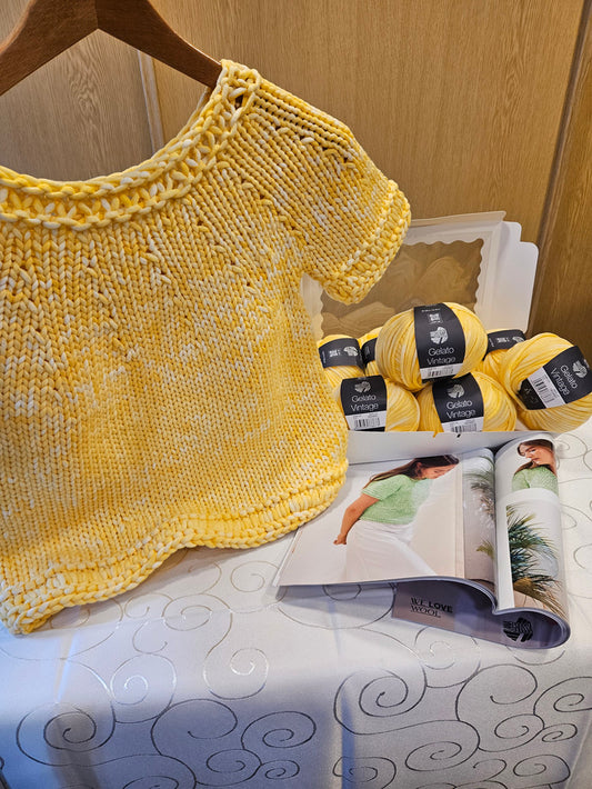 Set "Gelato Vintage" Kurzarmpulli gelb